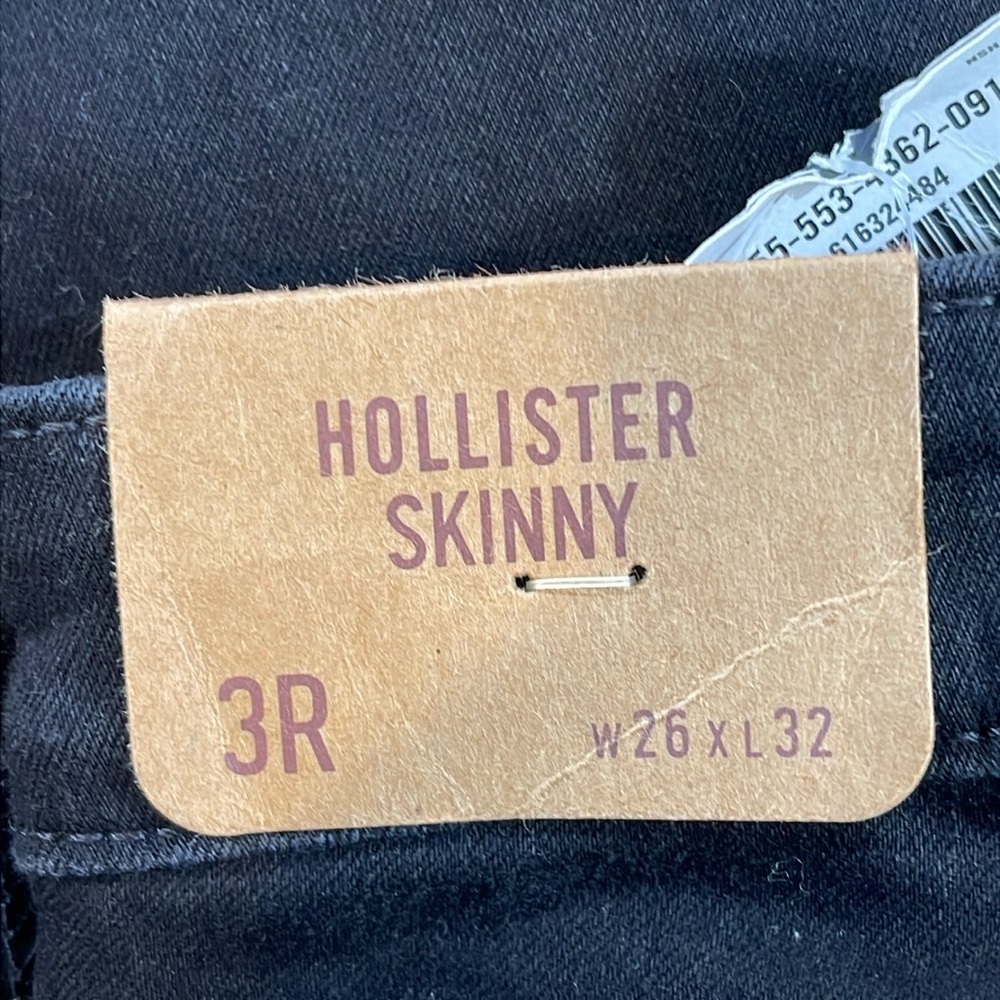 HOLLISTER Skinny Black Denim Jeans With Pockets Size 3R NEW - Picture 8 of 11